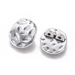 チベット風合金連バー  打たオーバル  鉛フリー及びカドミウムフリー  アンティークシルバー  15x6mm  穴：2mm&nbsp;LS-LF9460Y