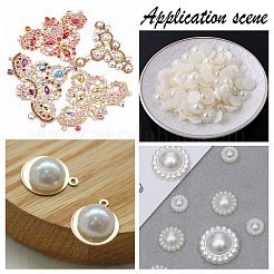 100G 10 Styles ABS Plastic Imitation Pearl Cabochons&nbsp;SACR-CA0001-08
