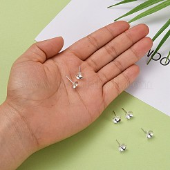 925スターリングシルバー製スタッドピアスパーツ  片穴パーツ用  銀  13.5x8mm  ピン：0.9mm&nbsp;STER-E062-04A-S