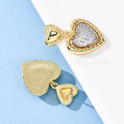 Brass Micro Pave Clear Cubic Zirconia Dangle Earrings&nbsp;EJEW-D322-01G