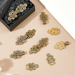 6 Pairs Vintage Cloud Pattern Alloy Buckle for Clothing & Bags&nbsp;BUTT-FH0001-043