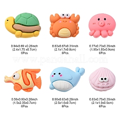 36Pcs 6 Styles Ocean Theme Opaque Resin Cabochons&nbsp;RESI-FS0001-49