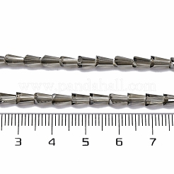 透明電気メッキガラスビーズ連売り  コーンビーズ連売り  多面カット  グレー  6x4x3.5mm  穴：0.7mm  約99個/連  21.34''（54.2センチメートル）&nbsp;EGLA-H107-02A-PL01