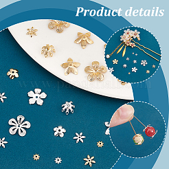56Pcs 14 Style Brass Bead Cap&nbsp;KK-PH0006-77