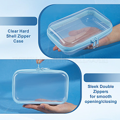 6個 6色透明ペット用デスクトップ収納ジッパーボックス  長方形  ミックスカラー  19x11x5cm  1pc /カラー&nbsp;ABAG-WA0001-44A