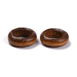 ドーナツ木製の連結リング  染め  無鉛の  シエナ  12x4mm  穴：6mm&nbsp;WOOD-Q014-12mm-07-LF