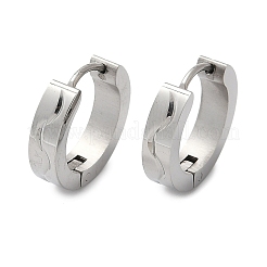 304ステンレススチール研磨効果フープピアス  ステンレス鋼色  16x4mm&nbsp;EJEW-M001-32P