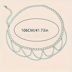 Alloy Twisted Link Chain Tassel Waist Chains for Women&nbsp;WG41EDD-02
