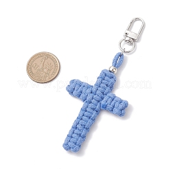 Cross Cotton Threads Pendants Decorations&nbsp;HJEW-TA00398-02
