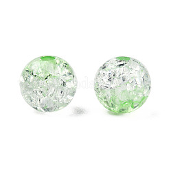 クリアクラックアクリルビーズ  ラウンド  薄緑  8x7.5mm  穴：1.8mm  約1003個/295g&nbsp;LS-CACR-N002-25B