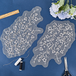 Flower Beading Lace Appliques&nbsp;DIY-WH0304-958