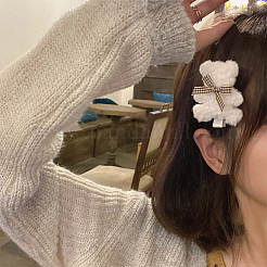140 個 7 色手作り織衣装アクセサリー  タータン柄のリボン蝶結び  紙シール2枚付き  ミックスカラー  蝶結び：30x25x3mm  20個/カラー&nbsp;DIY-FG0003-67