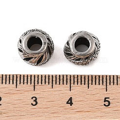 304ステンレススチールヨーロピアンビーズ  大穴ビーズ  ラウンド  アンティークシルバー  10mm  穴：4mm&nbsp;STAS-N106-01AS