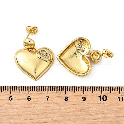 Rack Plating Brass Micro Pave Clear Cubic Zirconia Dangle Earrrings&nbsp;EJEW-L097-27G