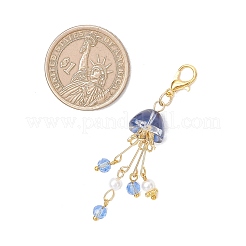 8Pcs 4 Colors Imitated Pearl Acrylic Beads with Glass Pendant Decorations&nbsp;HJEW-JM04716-02