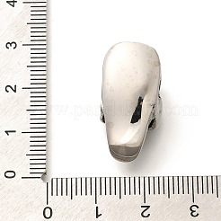 304ステンレススチールエナメルヨーロピアンビーズ  大穴ビーズ  スカル  アンティークシルバー  25x13.5x12mm  穴：5.5mm&nbsp;STAS-Z110-01AS-01