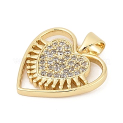 Brass Micro Pave Cubic Zirconia Pendants&nbsp;KK-U058-33G