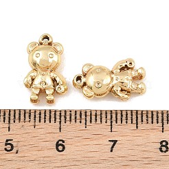 304ステンレススチールチャーム  クマのチャーム  ラックめっき  長持ちメッキ  ゴールドカラー  14x8x4mm  穴：0.8mm&nbsp;SA-CBA76DA-19G-A