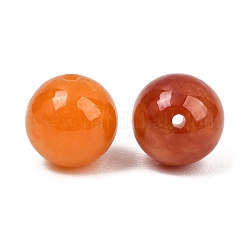 天然ミャンマー翡翠 ビルマ翡翠ビーズ  染め  スムーズなラウンド  ゴールド  12~13mm  穴：1.4mm&nbsp;GG-CBAC08B-05F-04
