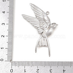 304ステンレスペンダント  鳥のチャーム  ステンレス鋼色  44x30.5x2.5mm  穴：1.8mm&nbsp;STAS-I363-07P