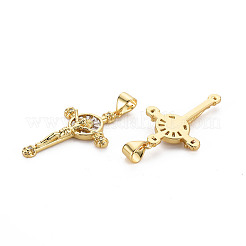 Brass Micro Pave Cubic Zirconia Pendants&nbsp;X-KK-Q252-088-NF