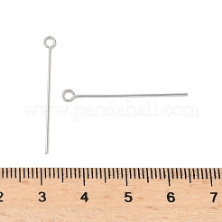 304ステンレススチールアイピン  ステンレス鋼色  30x0.6mm  穴：2mm  100個/セット&nbsp;STAS-K293-13P-0.6x30mm