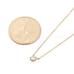 Ion Plating(IP) 304 Stainless Steel Cubic Zirconia Flat Round Pendant Cable Chain Necklaces&nbsp;NJEW-P320-16G-01