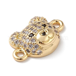 Brass Micro Pave Cubic Zirconia Connector Charms&nbsp;KK-m240-21F