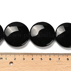 天然石オブシディアンビーズ連売り  フラットラウンド  30x9mm  穴：1.2mm  約13個/連  15.16''（38.5センチメートル）&nbsp;G-P562-D01-04