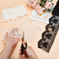 2色のミルクファイバー刺繍フラワーレースリボン  フラワーレーストリム  ミックスカラー  3-1/4インチ（83mm）  4.6~5ヤード/カラー&nbsp;OCOR-GA0001-96