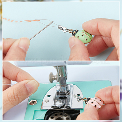 てんとう虫 304 ステンレススチール 糸通し 8色 4個  ミシン糸 DIY ツール キルティング金具  ライトゴールドメッキの亜鉛合金エナメルペンダント付き  ミックスカラー  54mm  2個/カラー&nbsp;DIY-AB00055