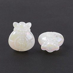 不透明なアクリルビーズ  ABカラー  ドル記号付きの福袋  ホワイト  20x18x10.5mm  穴：3mm&nbsp;OACR-E004-07