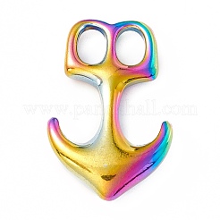 イオンプレーティング（IP）304ステンレスペンダント  アンカー  虹色  32.5x21x4.5mm  穴：7x5mm&nbsp;STAS-C049-23M