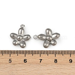 304ステンレスペンダント  花のチャーム  変色防止  ステンレス鋼色  16.5x14x3.5mm  穴：1.8mm&nbsp;STAS-I342-03P