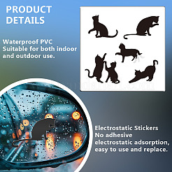 防水PVC静電ステッカー1枚  虹色紙封筒1枚付き  猫の形  115x115x0.1mm  ステッカー：30~45x40~50mm&nbsp;DIY-OC0013-20B