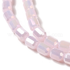 電気メッキガラスビーズセット  多面カット  ABカラー  コラム  ピンク  4x5~6mm  穴：1mm  約80個/連  40~48cm&nbsp;EGLA-D031-01P