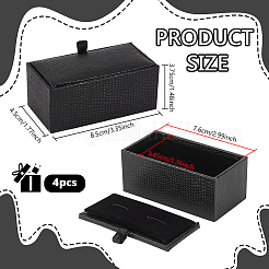Lizard Skin Print Plastic 2 Cufflink Gift Storage Boxes&nbsp;CON-WH0107-86B