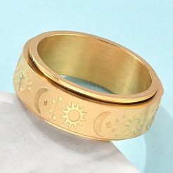 Star & Moon & Sun 304 Stainless Steel Rotatable Finger Ring&nbsp;LS-PW-WG61315-09