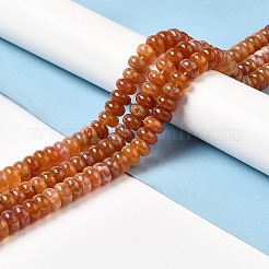 ファイヤーアゲートクラックルビーズ連売り  ロンデル  10.5~11x5.5~6mm  穴：1mm  約68個/連  15.43インチ（39.2cm）&nbsp;G-G0004-A01-C