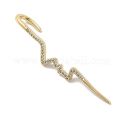 Brass Micro Pave Clear Cubic Zirconia Ear Wrap Crawler Hook Earrings for Women&nbsp;EJEW-C097-01G-02