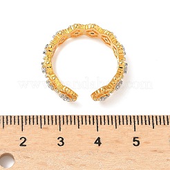 女性のための真鍮マイクロパヴェキュービックジルコニアカフリング  菱形  ゴールドカラー  8mm&nbsp;RJEW-F185-03G