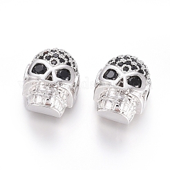 Brass Micro Pave Cubic Zirconia Beads&nbsp;ZIRC-G166-42