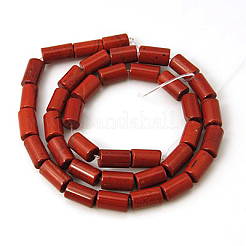 天然石レッドジャスパービーズ連売り  コラム  グレードA  10x6mm  穴：1mm&nbsp;G-E207-10x6mm