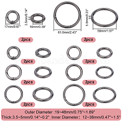 16Pcs 8 Styles Alloy Spring Gate Rings&nbsp;FIND-PH0007-80B