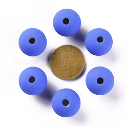 アクリルビーズ  ラバー加工スタイル  片穴  ラウンド  藤紫色  16mm  穴：3.5mm&nbsp;OACR-S039-05-86