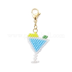 Handmade Glass Seed Beaded Pendant Decorations&nbsp;HJEW-MZ00356-04