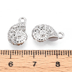 Brass Micro Pave Clear Cubic Zirconia Charms&nbsp;KK-N267-22P