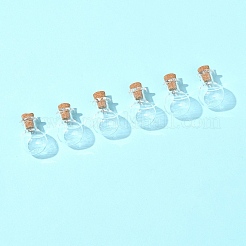 8 個のガラス瓶  ビーズコンテナ  コルク栓付き  ウィッシングボトル  透明  2.65x1.7cm  穴：0.6のCM  容量：4ml（0.13液量オンス）&nbsp;BOTT-FS0001-02