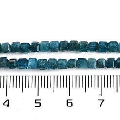 天然石アパタイトビーズ連売り  ファセットテーブルカットキューブ  3x3x3mm  穴：0.6mm  約134個/連  15.35''（39センチメートル）&nbsp;G-P553-E03-02