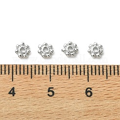 シェグレース真鍮スペーサービーズ  花  カドミウムフリー＆ニッケルフリー＆鉛フリー  プラチナメッキ  4.5x1.5mm  穴：1mm&nbsp;XGRQ1H259-333P